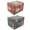 Wooden Trinket Box Vintage PU Leather Christmas Gift Box Jewelry Keepsake Storage Box for Kids Chris