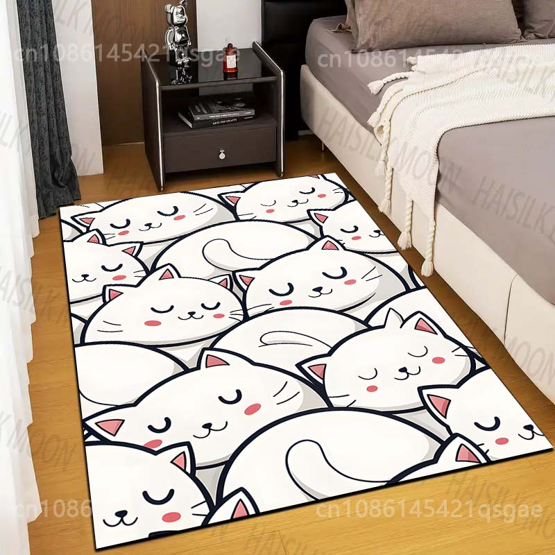 

1 шт. Милый мультяшный котенок Ковер для гостиной спальни дивана Креативный коврик для прихожей Домашний декор Ковер для зоны Нескользящий коврик 40x60cm