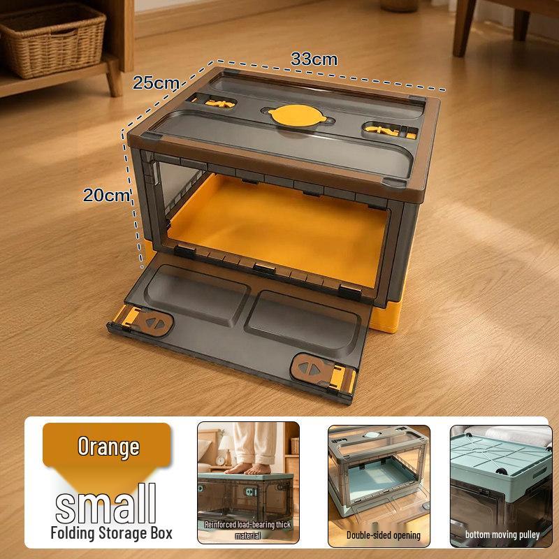 Thickened Foldable Transparent Storage Box with Double Doors - Large Capacity for Small Apartments
