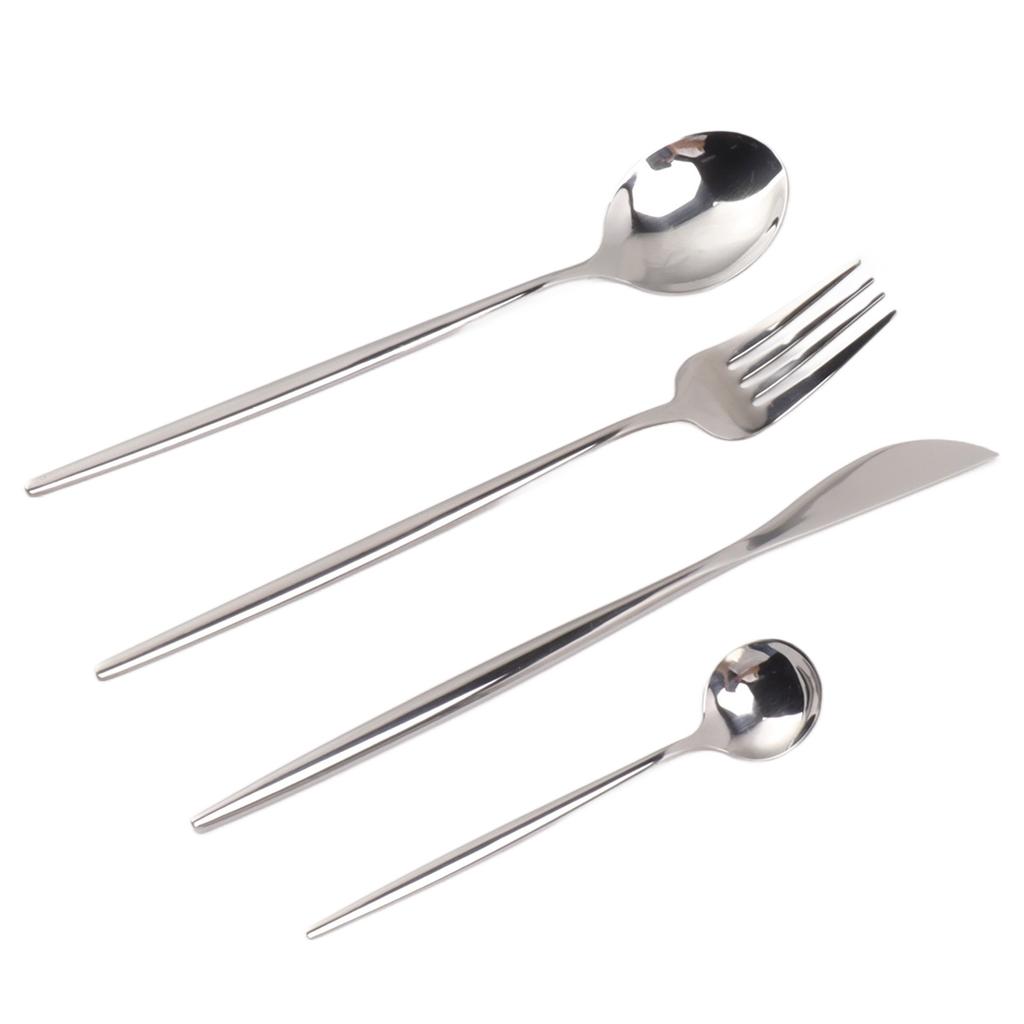 4 Piece Flatware Set Mirror Polished Cutlery Utensil Set Restaurant Eating Tableware Set for Restaurant Home
