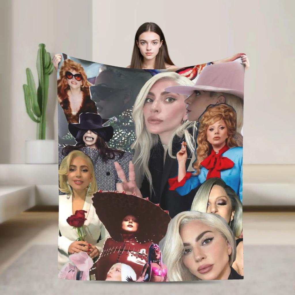 Lady Gaga Stupid Love Album Inspired Soft Plush Throw Blanket Warm Flannel Bedspread Sofa Cover Home Decor