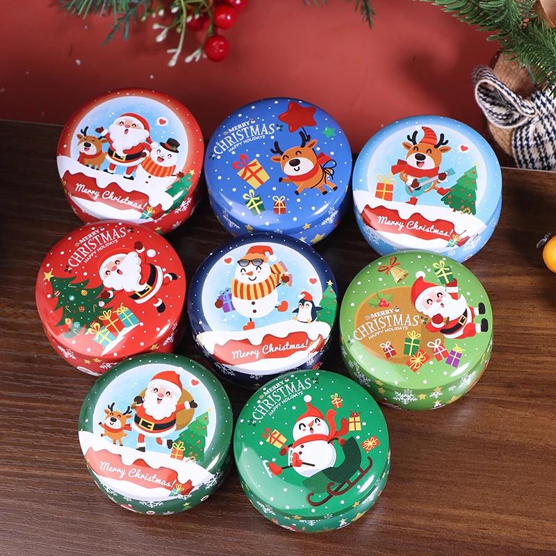 Christmas Tinplate Jars Coffee Tea Spice Candy Jewelry Storage Case Candle Making Containers Decorations Box Party Gift Jars
