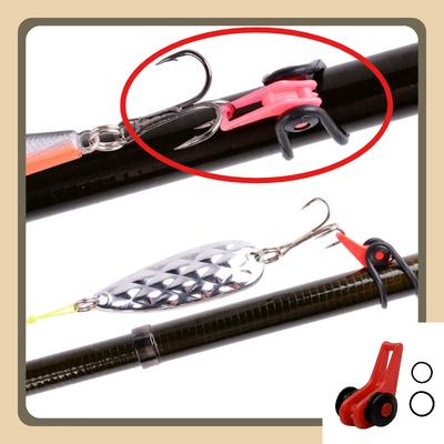 10pcs Fishing Rod Hook Holder with 20 Rubber Bands Easy Fish Tools Carp Silicone Ring Rock Bait Hanger Fishing Gear Accessories