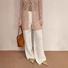Spring Arrival: Marled Yarn Tie-Up Cardigan & Hollow-Out Cashmere Pants Set