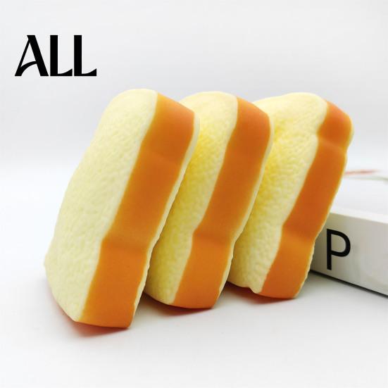 Simulated Toast Fidget Toy 1/2Pcs Stress Relief Toy, Sliced Bread Squeeze Sensory Toys Soft Stretchy Fake Food for Kids Teens Adults Anxiety Gadget