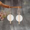 Trendy Charm Alloy Mom Earrings Round Splice Long Strip Design Elegant Jewelry for Mother Daily Work Wear