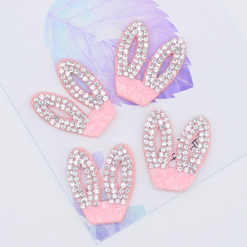 

30 шт., розовые стразы, кроличьи уши, аппликация, скрапбукинг, сделай сам, вышивание нашивок, украшение для дома, аксессуары, украшения, принадлежности розовый