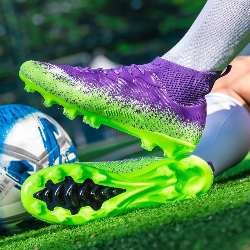 34-46 Scarpe da Calcio Uomo Alte Taglie Grandi Chiodi Lunghi Antiscivolo Resistenza TPR Artificiali Capitano Giovanili da Esterno