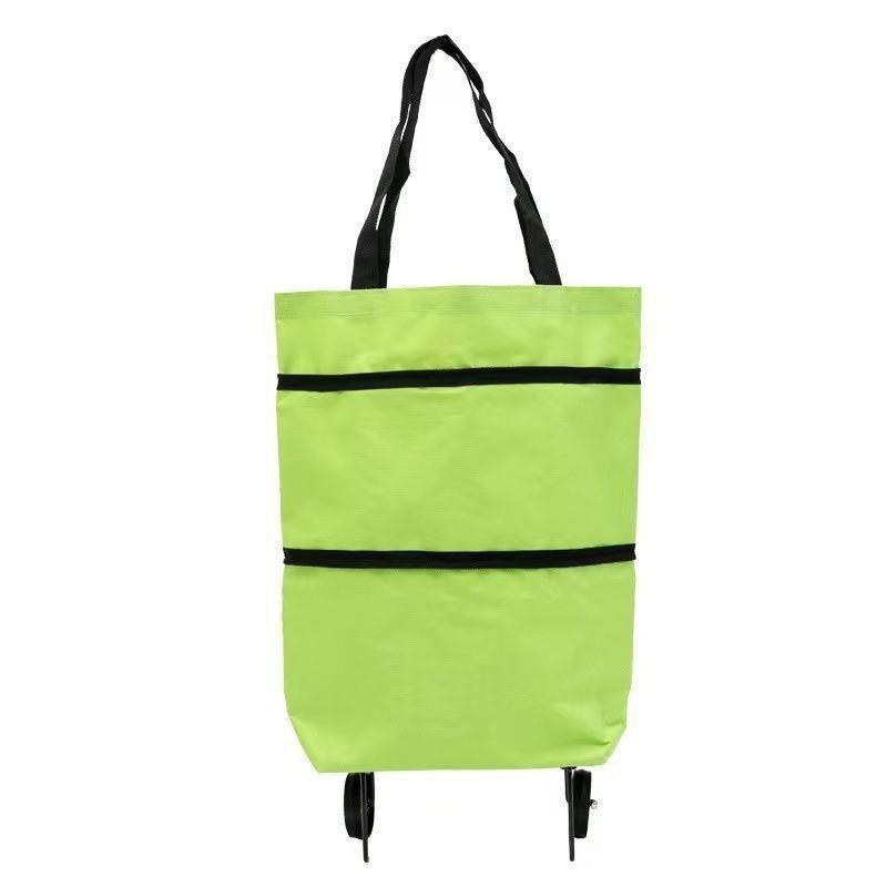 Portable Foldable Shopping Bag With Wheels Trolley Large Reusable Cloth Handbag Tote Bags Supermarket Home Grocery Pull Cart Bag