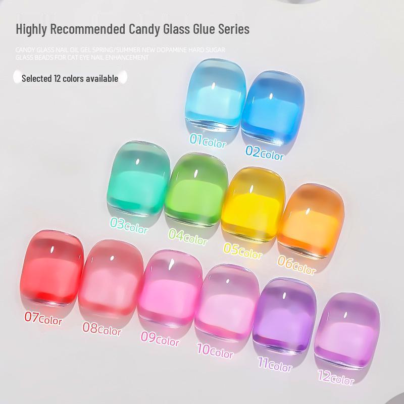 

Spring 2024 Fruit Candy Glass Nail Gel - Dopamine Hard Candy Amber Ice Transparent