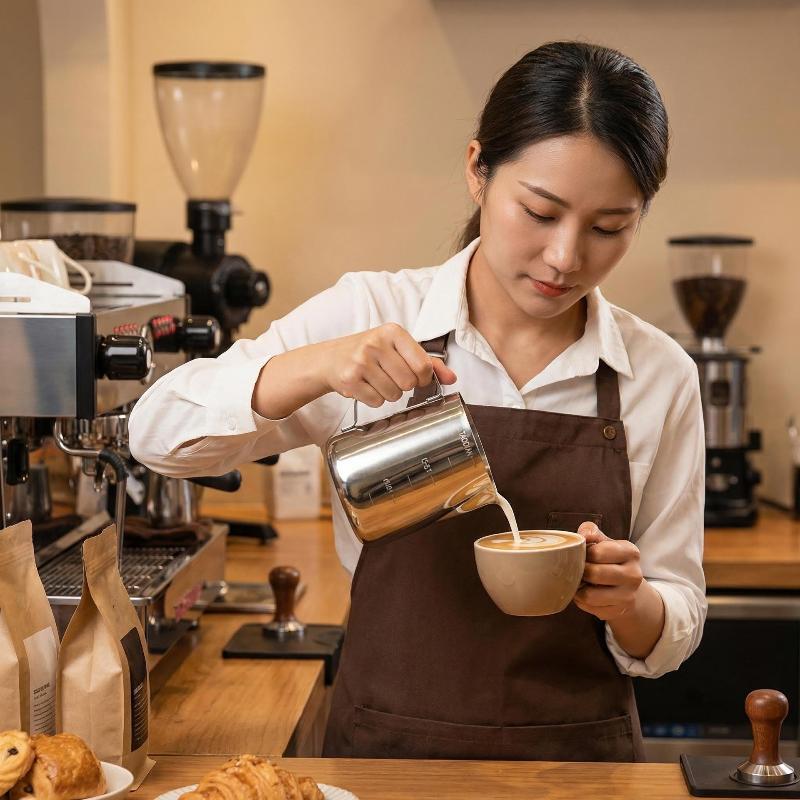 Stainless Steel Milk Frothing Pitcher Dishwasher Safe 350ml/600ml for Cafe Shop Espresso Pull Flower Latte Art