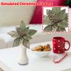 Velvet Artificial Christmas Flower 25cm Large Sequins Festive Floral Arrangement Prop Christmas Tree Decoration Accessory