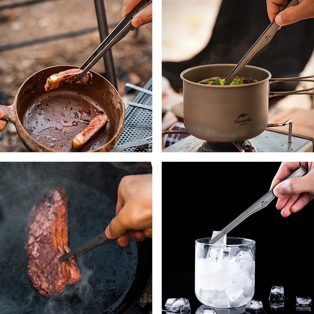 Naturehike Titanium Yakiniku Food Yakiniku BBQ Mini Comes with Special Tong Bag 3 Titanium Tongs, Tongs, Tongs, Essential, Lightweight, Outdoor,