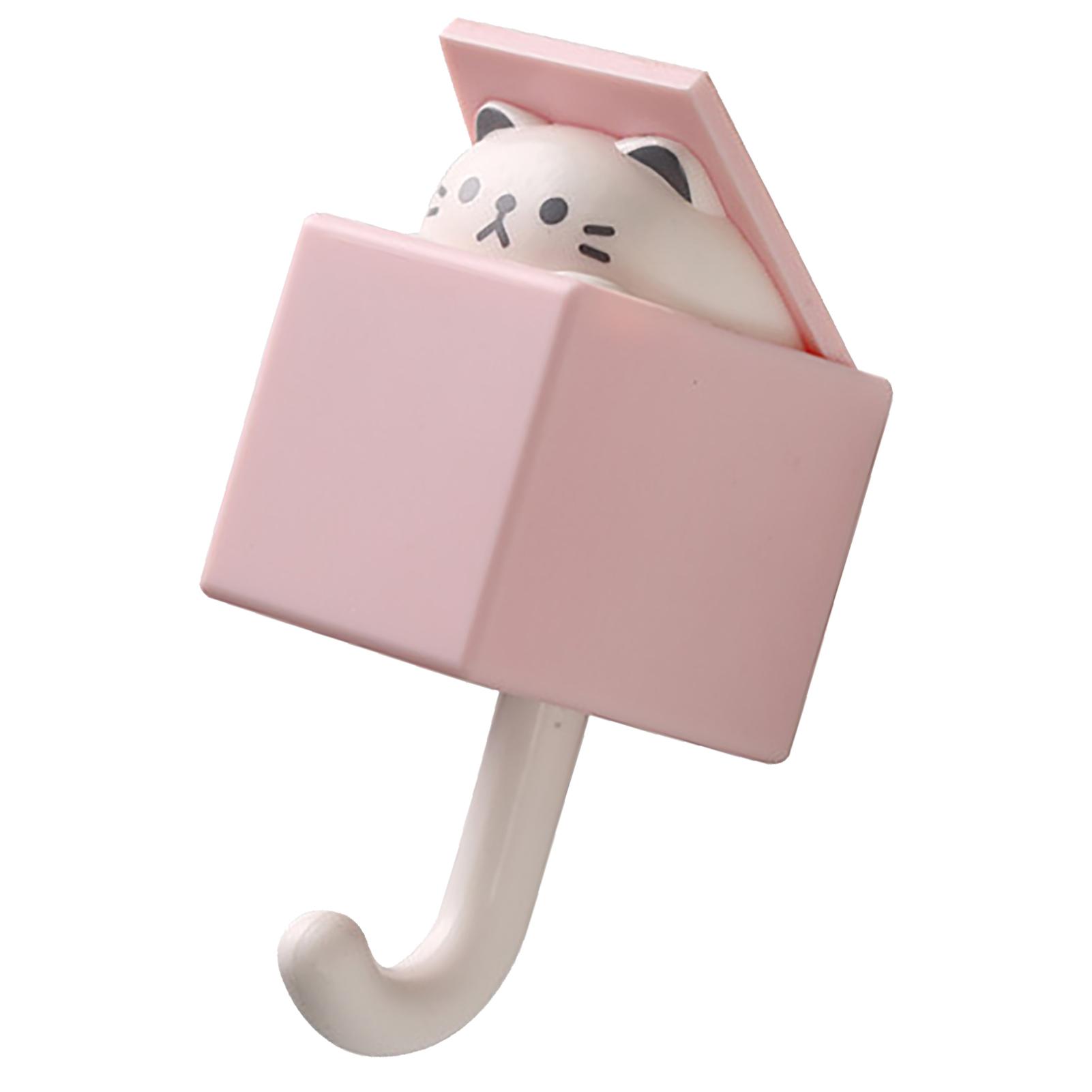 Cute Animal Hook Adhesive Wall Mount Cartoon Hook 3.3lb Bring Capacity Coat Hook Multipurpose Key Hook for Entryway Hallway