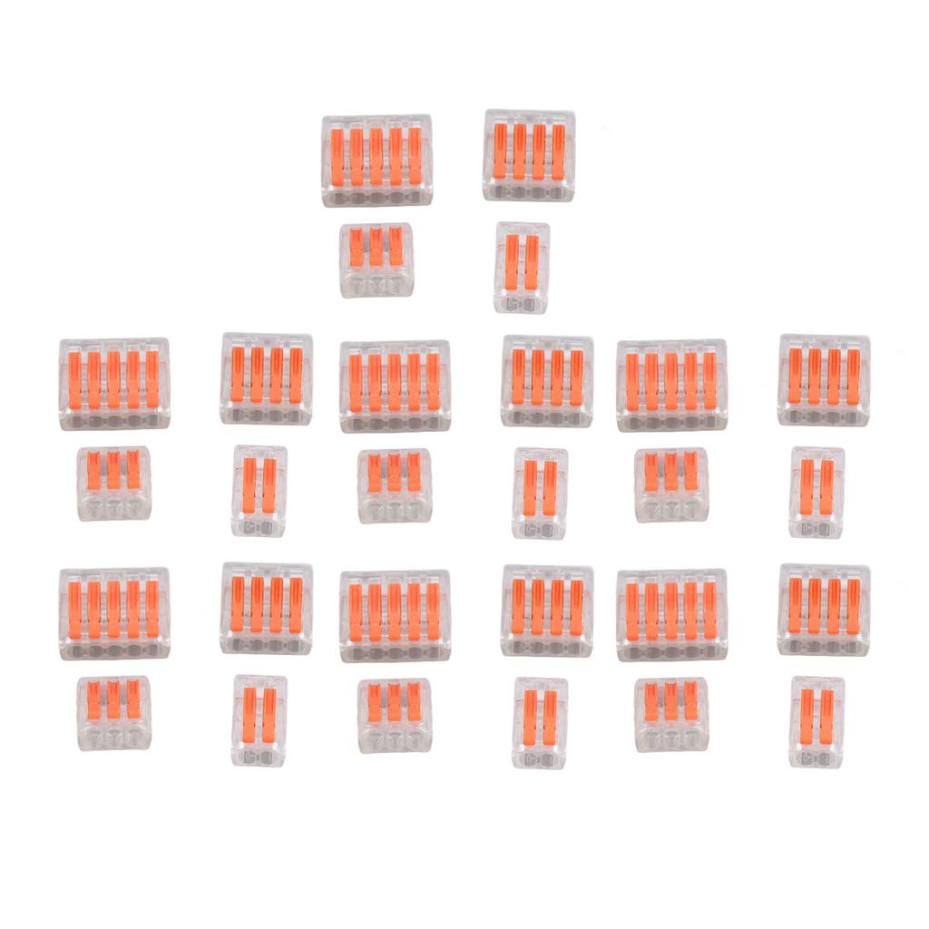 40PCS Compact Wire Conductor Connectors Quick Splicing Terminal Block Assortment 250V 32A