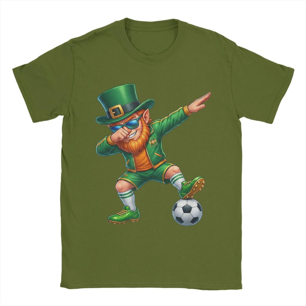 Funny Leprechaun Palying Soccer Player St Patricks Day T Shirt Summer Cotton TShirts For Unisexs Hippie Tshirt ShortSleeve Tops