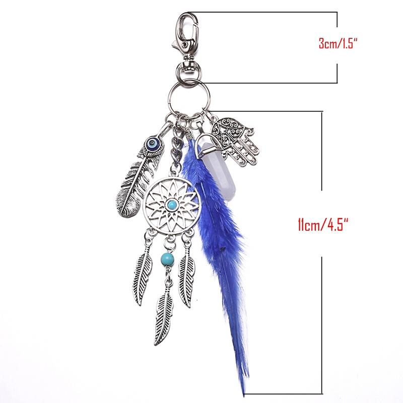 Bohemian Style Key Chains Dreamcatcher Keyring Feather Keychain Car Keychain Pendant