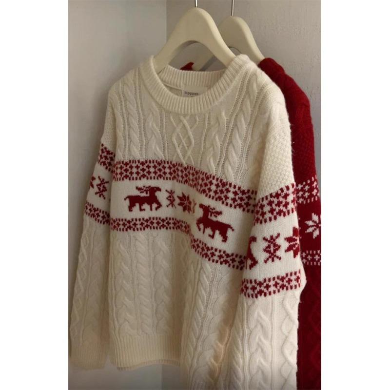 Унисекс Ретро Зимний Свитер в Норвежском Стиле Fair Isle - Модный Вязаный Пуловер M