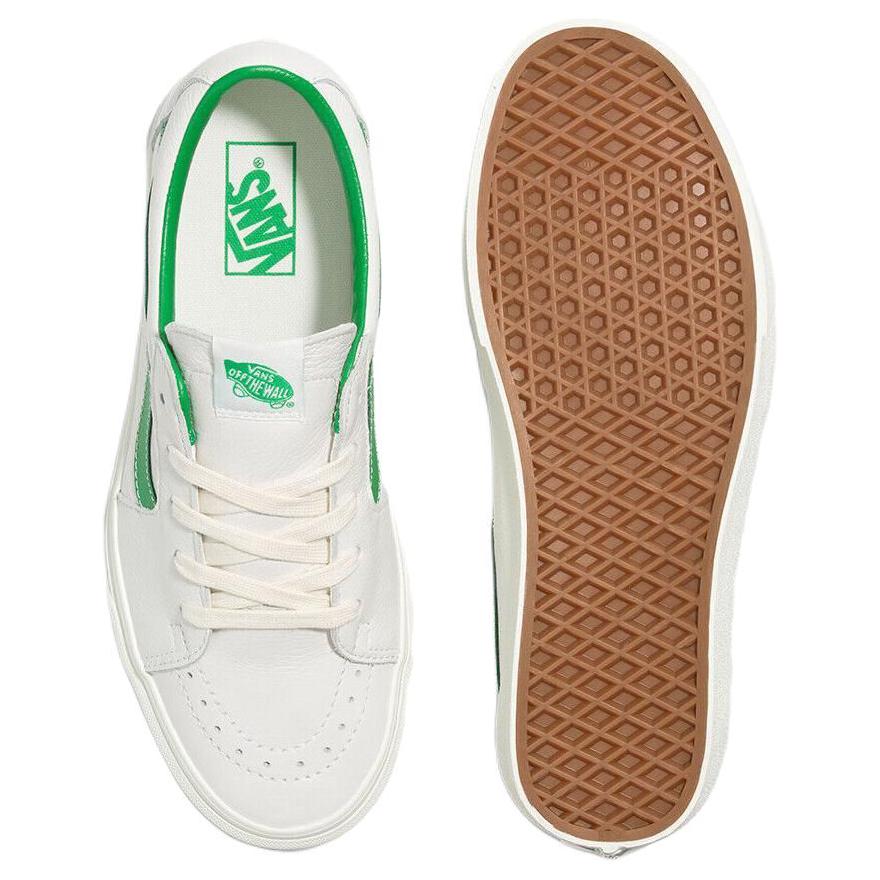 Vans Sk8 Low Top Schnürschuhe Stoßfeste Skateschuhe Unisex Sneaker Weiß Grün VN0009QRBDU