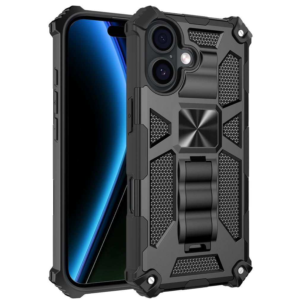 For iPhone 17 Phone Case Kickstand Drop Protection PC+TPU Back Cover