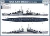 Vee Hobby Maßstab US Navy Leichter Kreuzer San Diego 1944 Standard Edition Plastikmodellbausatz VEEV57012 1/700 CL-53 (Farbig)