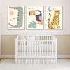 Nordic Creative Baby Cartoon Animal Canvas Painting Tiger Elephant Lion Monkey Giraffe Poster Children's Room Wall Art Decor