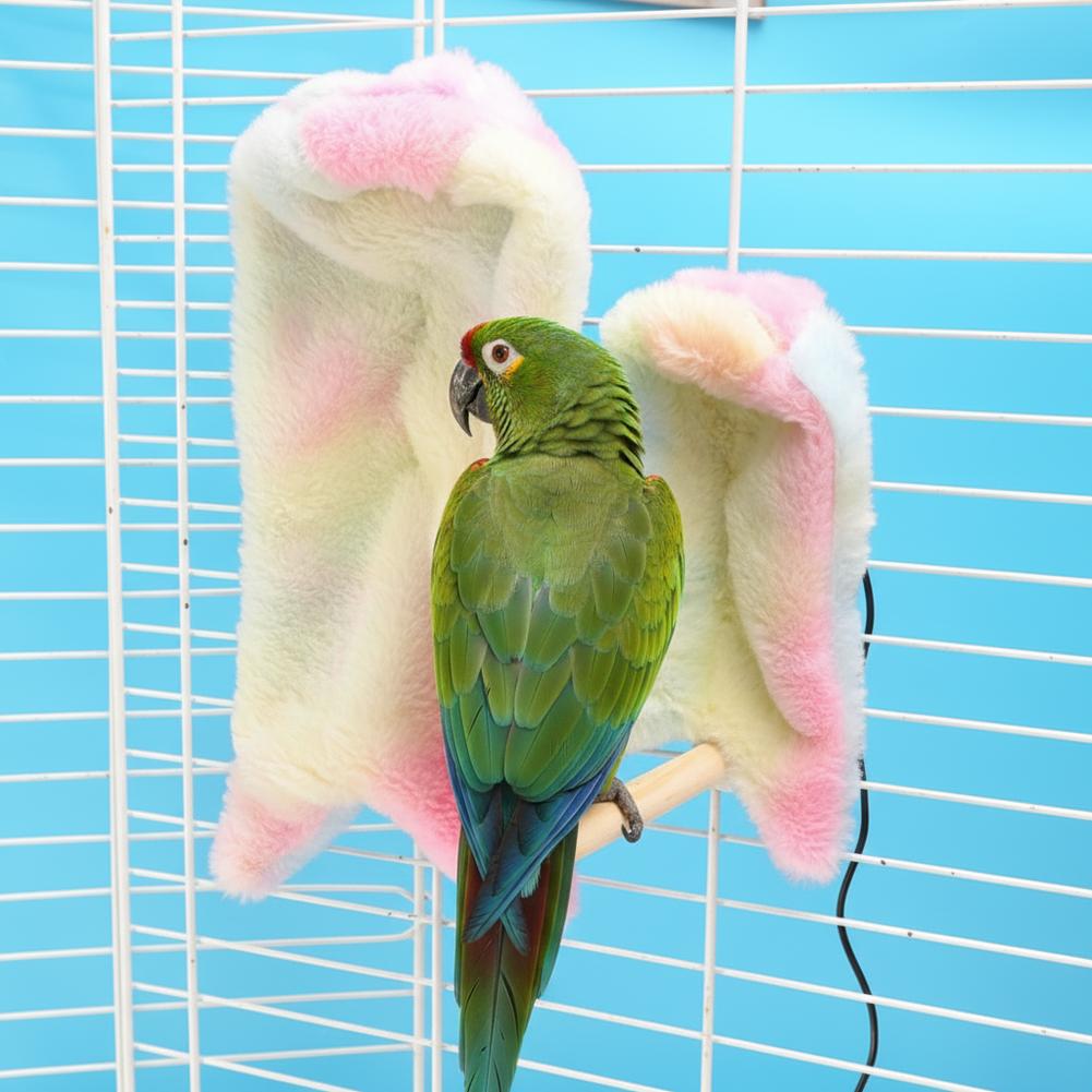 Soft Plush Bird Hammock Winter Windproof Bird Parrot Hammock Tent Bird Shawl Parakeet Cage Warm Cave Hanging Nest Bed Hideo N6M4
