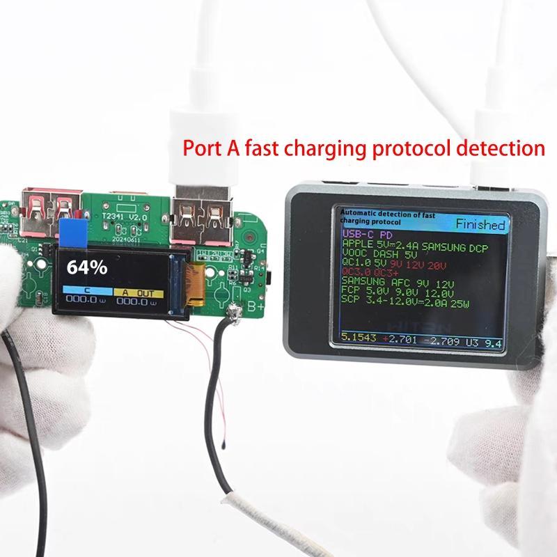 1Pcs Bidirectional Fast Charger Buck Converter Mobile Power Module DIY Power Motherboard With Display Type-c USB 22.5W