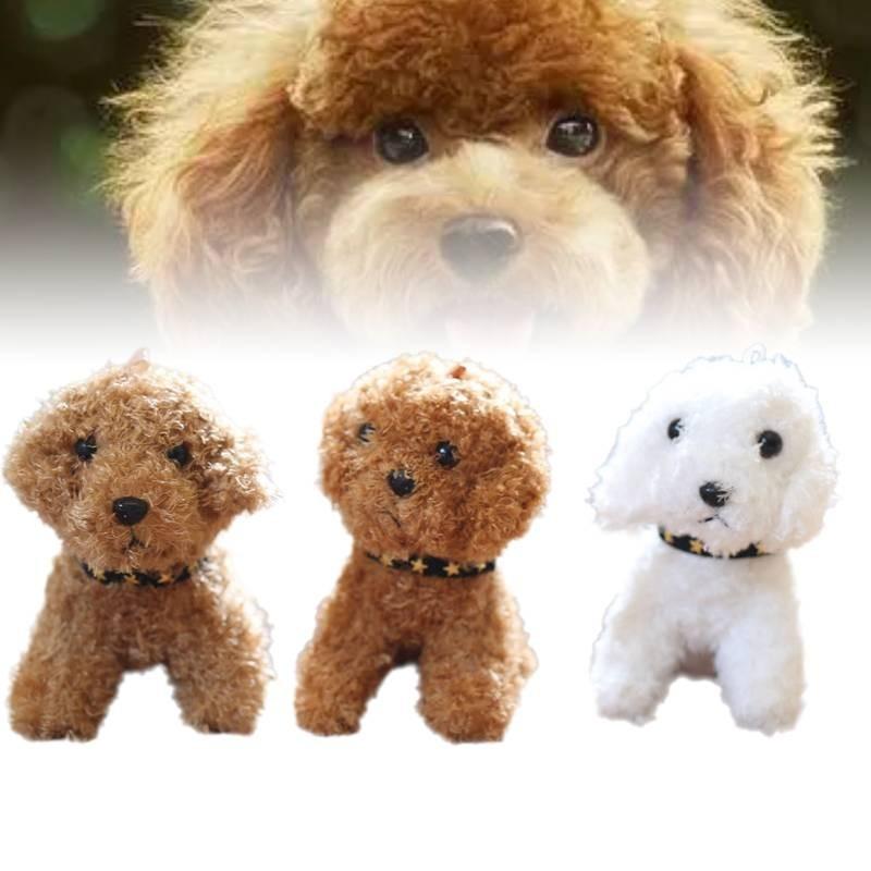 Mignon Porte-clés Peluche Chien Teddy Pour Sacs Et Clés Animal en Peluche Doux