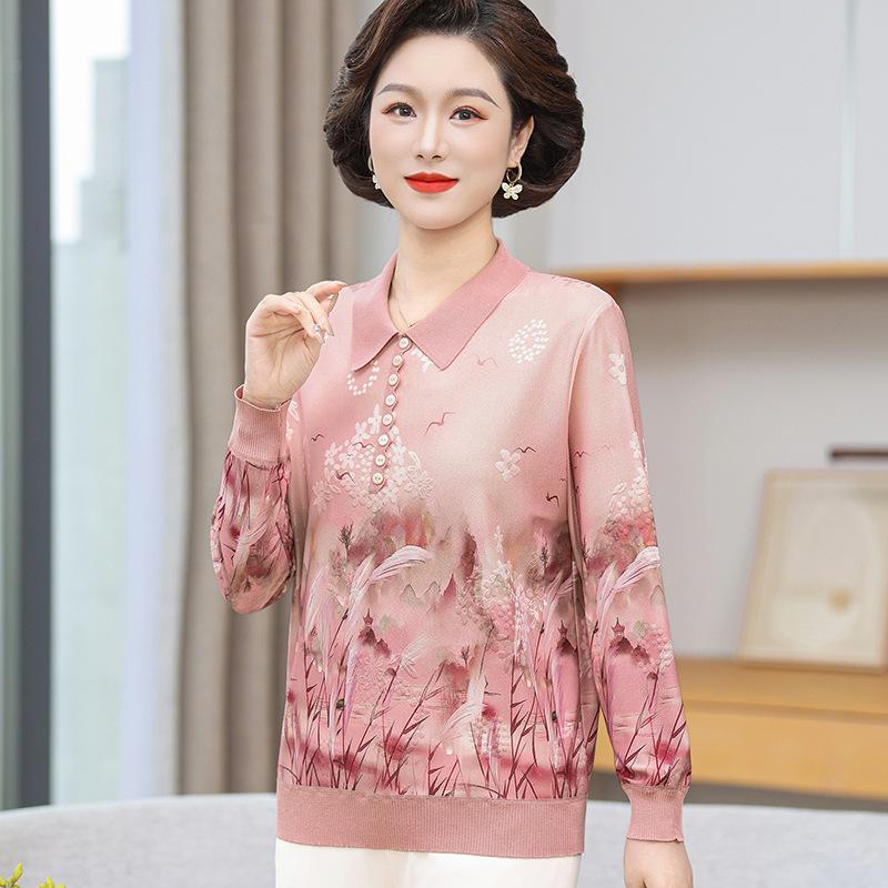 

2026 Spring/Autumn Stylish Age-Reducing Top for Middle-Aged Women: New Style Autumn Clothing for a Chic Look 2XL