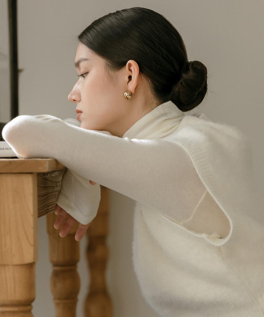 Meibeoyu Lenna Wool Turtleneck T-Shirt _ Ivory