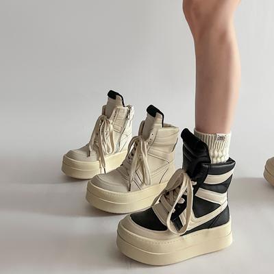 Thick Sole Ankle Boots Design High Top Shoes For Women 2026 Autumn And Winter New Height Increasing Casual Sports Board Shoes