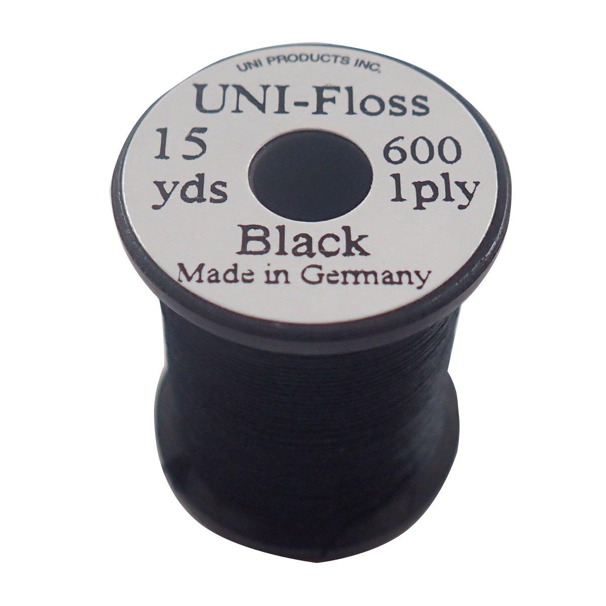 

TIEMCO UNI 15yds Super Black Floss, чёрный