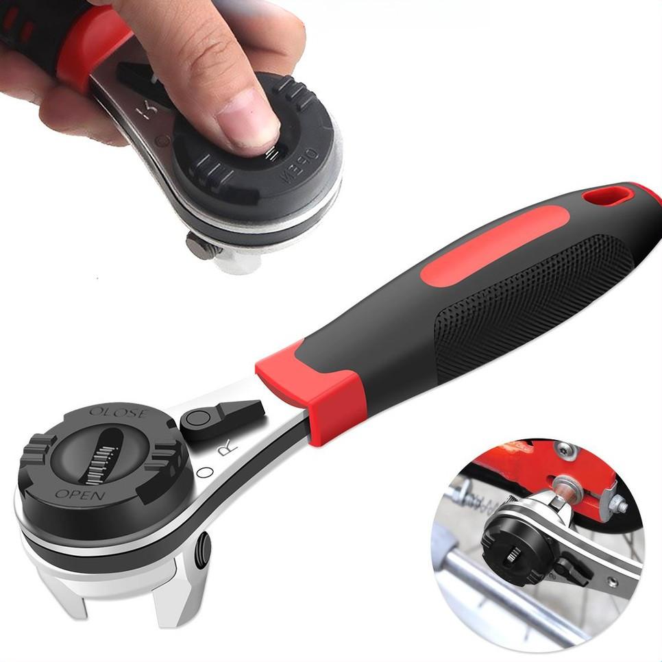 Portable Ratchet Wrench Ergonomic Labor Saving Adjustable Wrench Repair Tool Metal Heavy Duty Socket Wrench