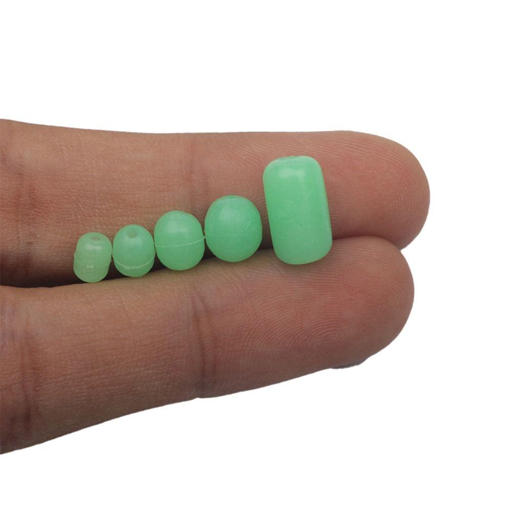 100pcs Cylindrical Glowing Fishing Space Stopper Luminous Luminous Fishing Beads Rock Fishing