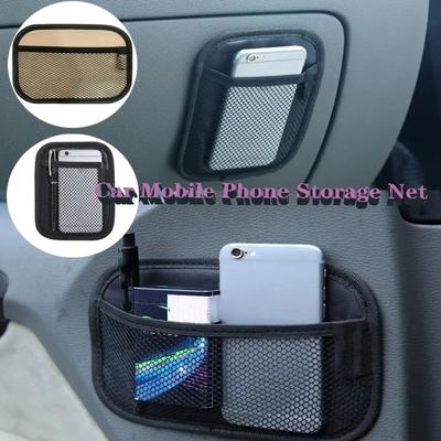 Car Mobile Phone Storage Net Universal Oxford Fabric Car Storage Net Bag Automotive Pocket Multifunctional Useful Car Organizer