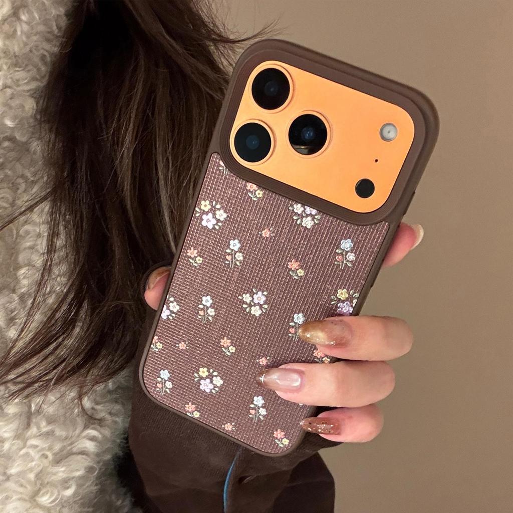 Vintage Brown Floral Phone Case Suitable for iPhone 16 and iPhone 17