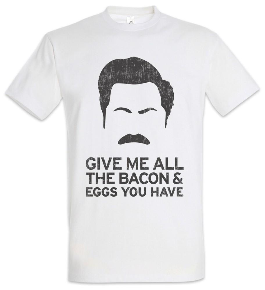 Give Me All The Bacon T-Shirt Fun Geek Nerd Parks and Fun Recreation Rec Greg