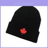Embroidered Maple Leaf Knit Hat For Men Women Warm Winter Casual Headgear