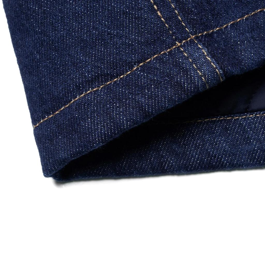 Li Ning Plain Loose Wash Denim Jacket Men Jackets Dark-Blue AJDSA39-1