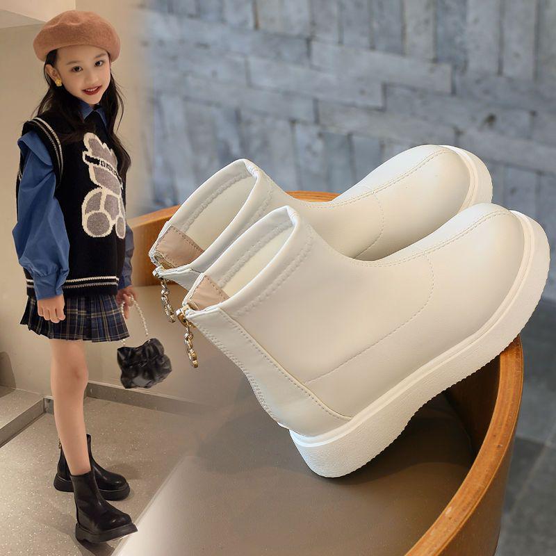 

Girls Fashionable Fleece-Lined Ankle Boots - Spring/Autumn Princess Martin Style 52: Choose size with 1 cm more than foot length