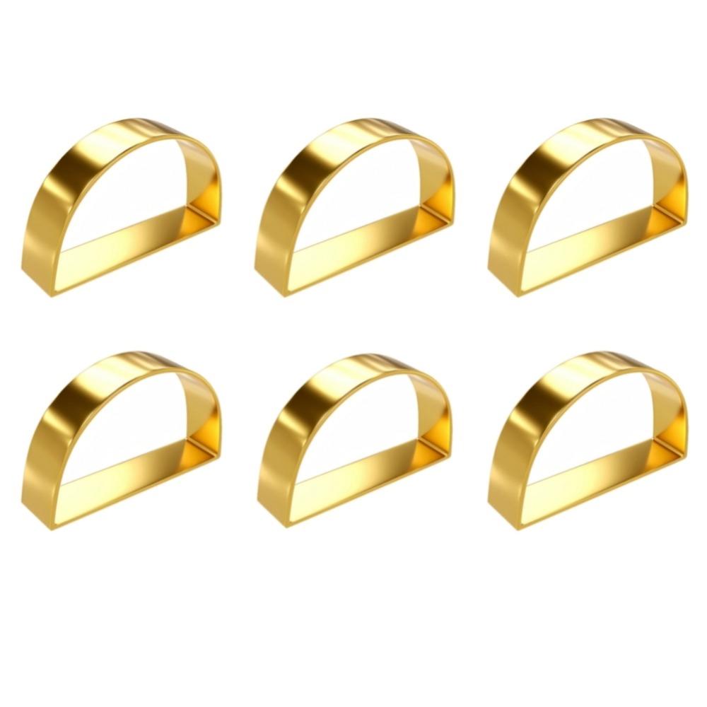 1/6/12pcs D-shaped Napkin Holder Metal Dinnig Table Decoration Elegant Napkin Ring Buckles Kitchen