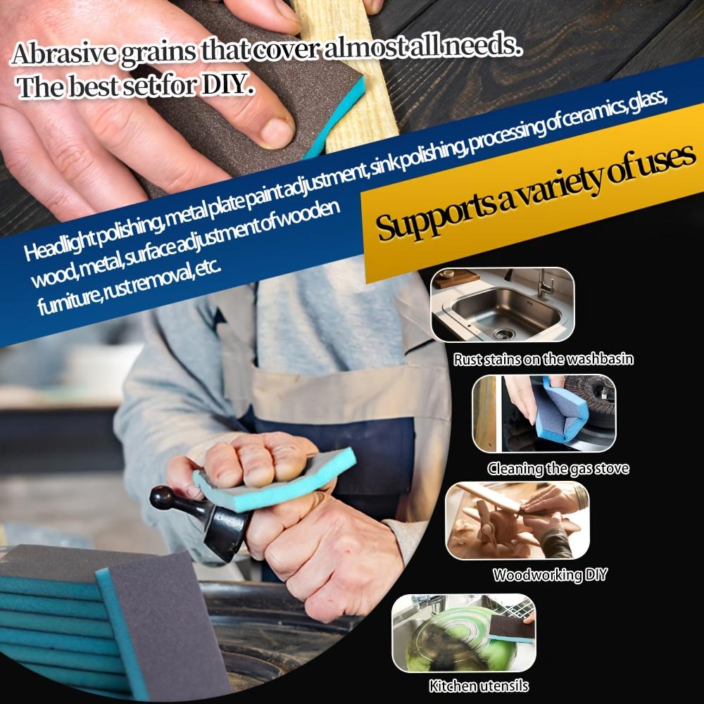 8Pcs Double-Sided Sponge Sanding Pads, Portable for Car Polishing & Furniture, Grits: 120-180/240-320/500-600/800-1000/1200-1500