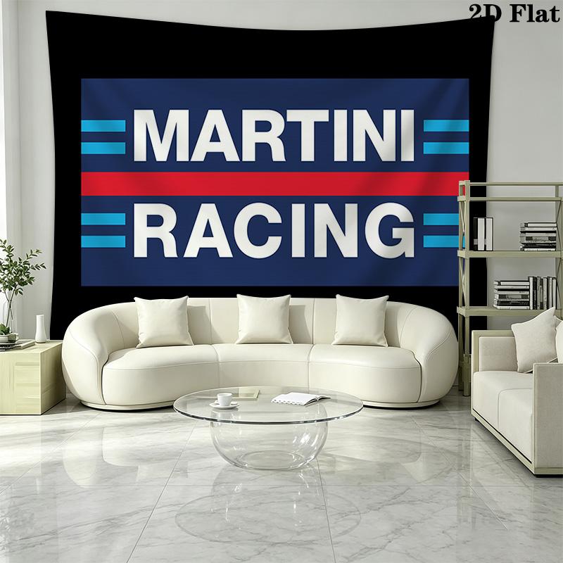 Navy Blue Martini Racing Pattern Home Decor Tapestry, Wall Hanging, Decorative RV Wall Cloth.MGT0918262