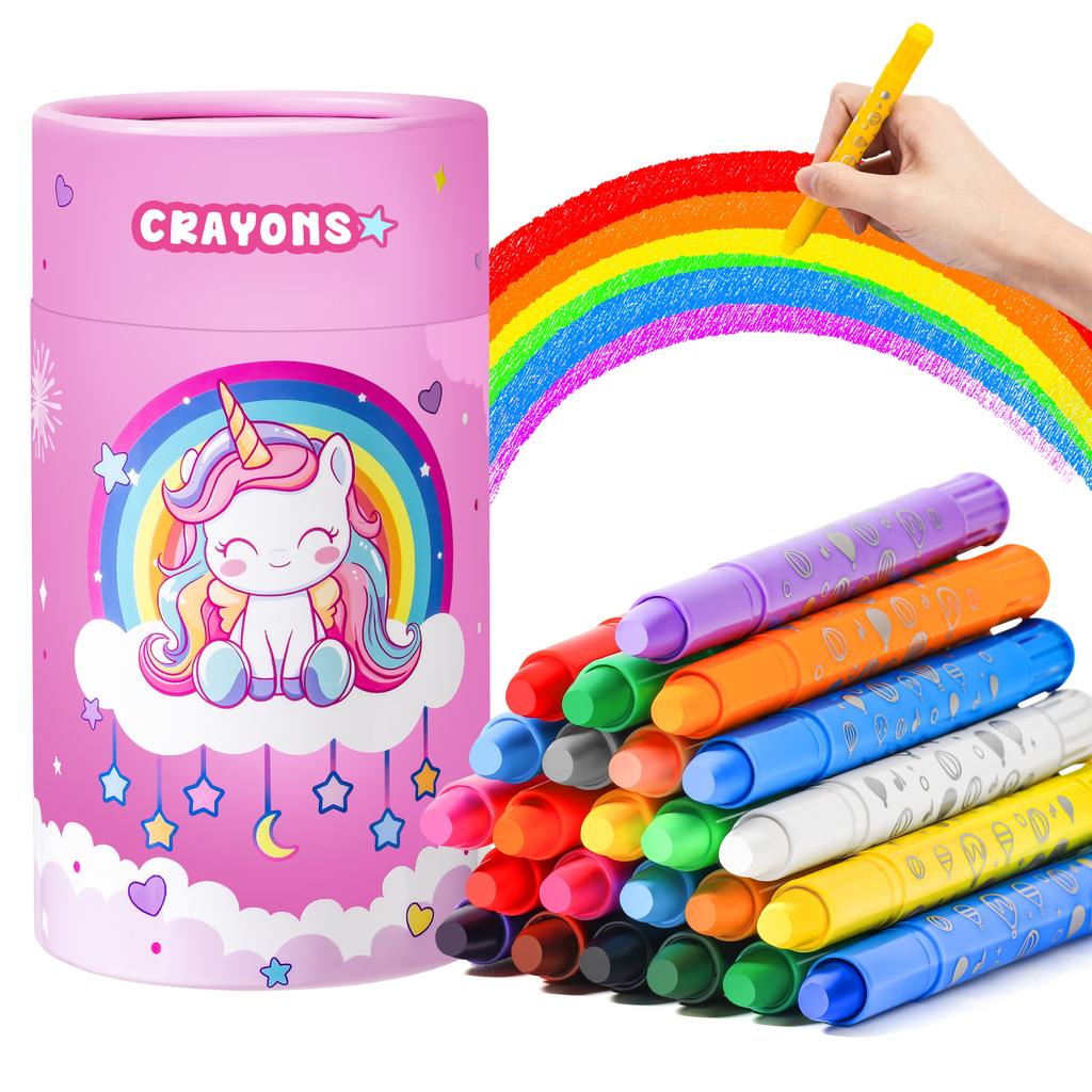 12/24 Colors Wax Crayon For Kids Washable & Erasable Twist Crayons For Toddlers Drawing Coloring Crayon Set Back To School Gifts
