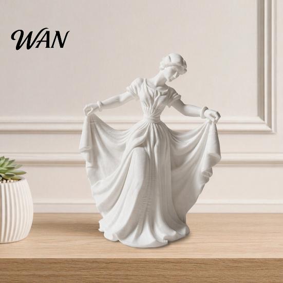 3D-gedruckte Heimdekoration Tänzerfigur, Elegante Tanzmädchenstatue mit fließendem Kleid, Ästhetische PLA-Kunst Klassische Ornament-Skulptur zur Dekoration, Modern