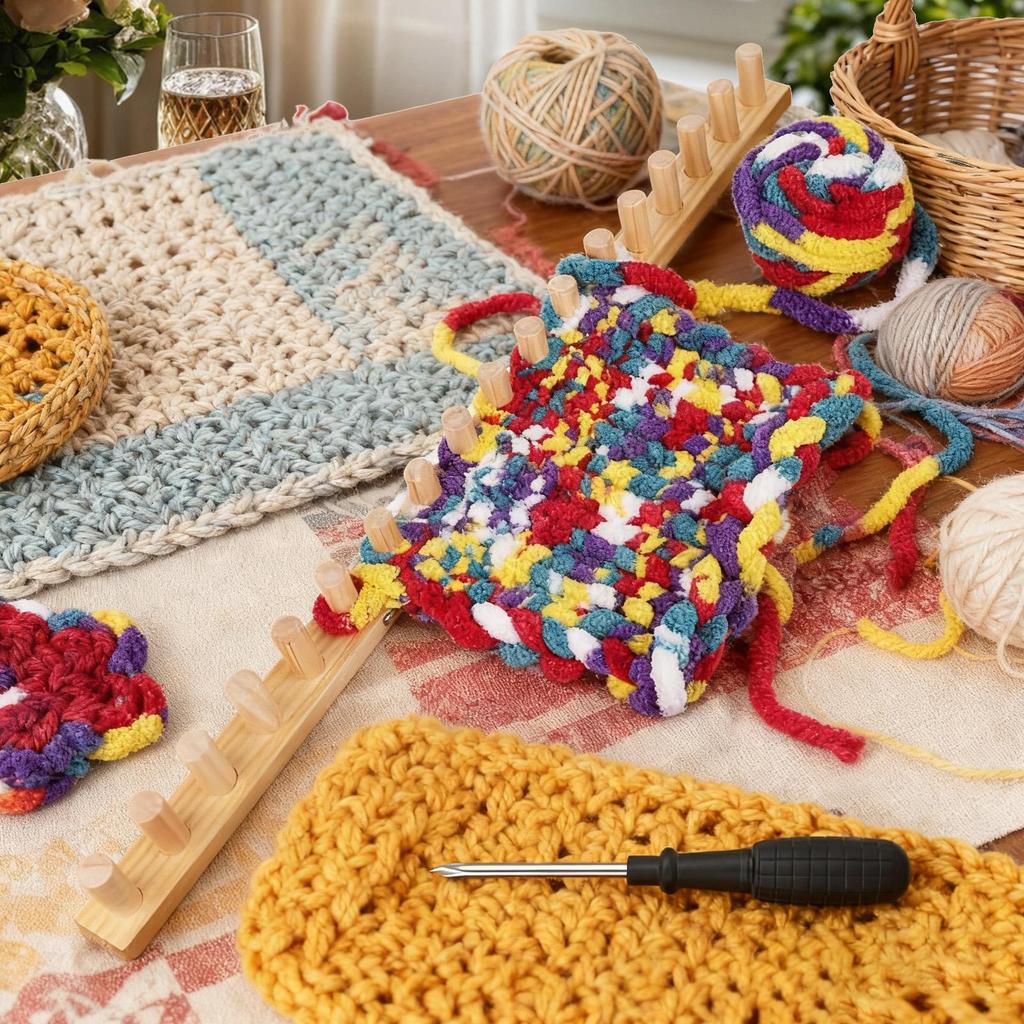 Loose-knit Blanket Loom Splicable Knitting Machine  Chunky Knitting Blanket Loom for Blankets Afghan Blankets Shawls and Roving