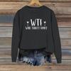 Women's Casual Loose Solid Color Easter Print Round Neck Long Sleeve Hoodie
