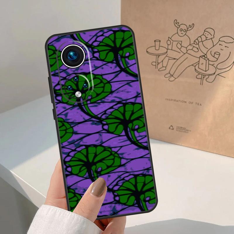 African Wax Pattern Fabric For Honor Magic 7 Lite 5 6 8 Pro Case For Honor 400 200 90 70 50 X8c X8b X9a X9b X9c X9d Win