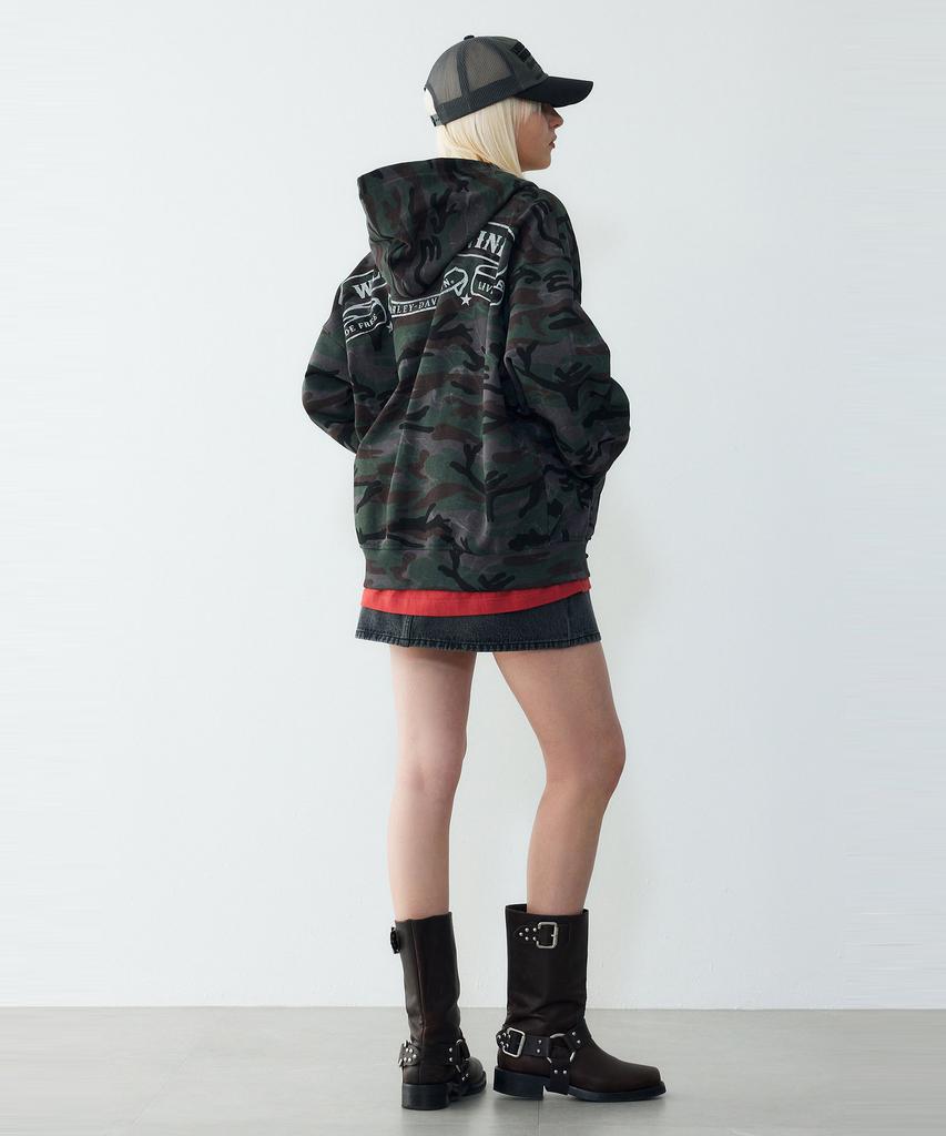 [Wla] Military Camo Hooded Zip-Up Khaki_Hh16109003